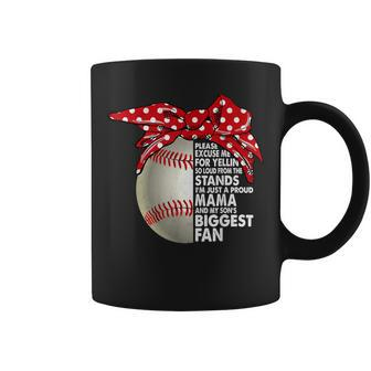 Im Just A Proud Mama And My Sons Biggest Fan Baseball Mom Coffee Mug - Thegiftio UK