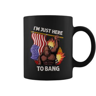Im Just Here To Bang Funny 4Th Of July Patriotic Bigfoot Coffee Mug - Monsterry DE