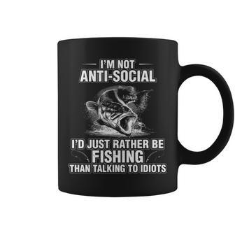 Im Not Anti-Social I Just Prefer Fishing Coffee Mug - Seseable