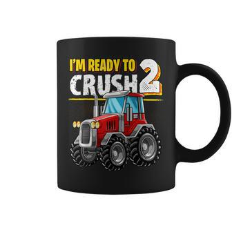 Im Ready To Crush 2 Years Old Tractor 2Nd Birthday Party Boy Coffee Mug - Seseable
