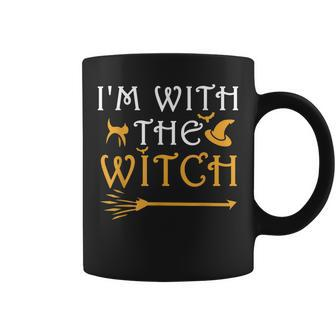 Im With The Witch Funny Halloween Costume Couples Coffee Mug - Seseable