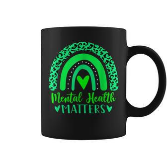 In May We Wear Green For Mental Health Awareness Rainbow Coffee Mug - Thegiftio UK