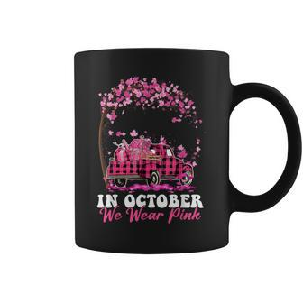 In October We Wear Pink Pink Ribbon Truck Breast Cancer Coffee Mug - Thegiftio UK
