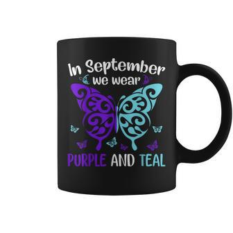 In September We Wear Purple & Teal Suicide Prevention Coffee Mug - Thegiftio UK