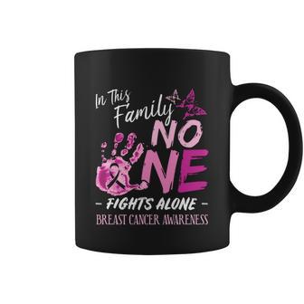 In This Family No One Fights Alone Breast Cancer Awareness Gift Coffee Mug - Monsterry UK