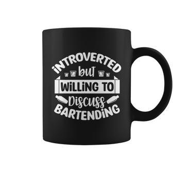 Introverted But Willing To Discuss Bartending Bartender Gift Graphic Design Printed Casual Daily Basic Coffee Mug - Thegiftio UK