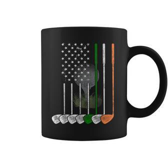 Irish American Flag Vintage Golf Flag St Patricks Day Coffee Mug - Thegiftio