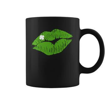 Irish Lips Kiss Clover St Pattys Day Graphic Design Printed Casual Daily Basic Coffee Mug - Thegiftio UK