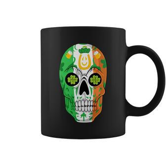 Irish Sugar Skull St Patricks Day Graphic Design Printed Casual Daily Basic Coffee Mug - Thegiftio UK