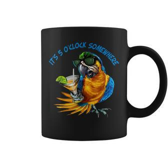 It Is 5 Oclock Somewhere Drinking Parrot Coffee Mug - Thegiftio UK