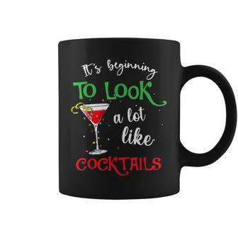 Its Beginning To Look A Lot Like Cocktails Funny Christmas Coffee Mug - Thegiftio UK