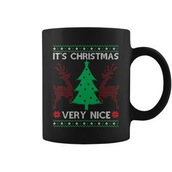 Its Christmas Very Nice Ugly Christmas Sweater Graphic Design Printed Casual Daily Basic Coffee Mug - Thegiftio UK