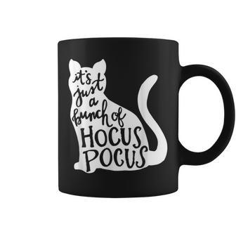 Its Just A Bunch Of Hocus Pocus Cat Halloween Coffee Mug - Seseable