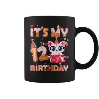 Its My 12Th Birthday Girl Funny Cat Birthday 12 Year Old Coffee Mug - Thegiftio UK