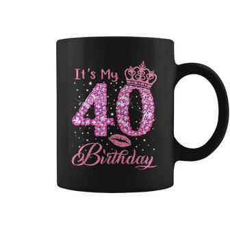 Its My 40Th Birthday Queen 40 Years Old Shoes Crown Diamond Coffee Mug - Thegiftio UK