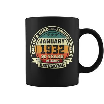 January 1932 90Th Birthday Gift 90 Years Of Being Awesome Coffee Mug - Seseable