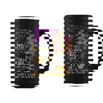 January Capricorn Birthday Gift Melanin Afro Queen Womens Coffee Mug | Seseable CA