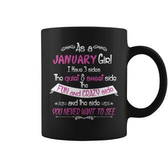 January Girl Sweet But Crazy Funny Birthday Coffee Mug - Monsterry