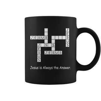 Jesus Is Always The Answer Christianity Crossword Coffee Mug