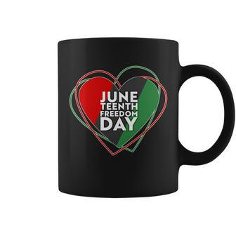Juneteenth Freedom Day Heart Traditional Colors Coffee Mug - Monsterry DE