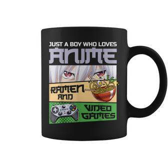 Just A Boy Who Loves Anime Ramen And Video Games Gaming Boys Coffee Mug - Thegiftio UK
