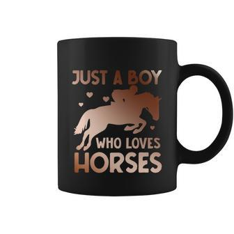 Just A Boy Who Loves Horses Kids Horse Boys Gift Graphic Design Printed Casual Daily Basic Coffee Mug - Thegiftio UK