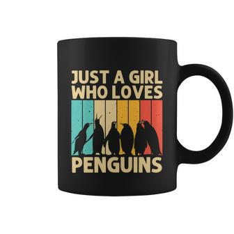 Just A Girl Who Lives Penguins Retro Vintage Coffee Mug - Monsterry