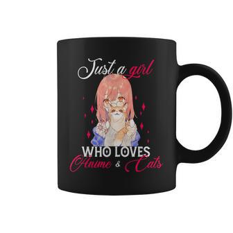 Just A Girl Who Loves Anime And Cat Japanese Anime Gift N Coffee Mug - Thegiftio