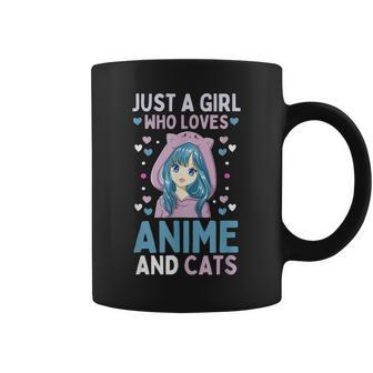 Just A Girl Who Loves Anime And Cats Anime Manga Japan Girls Coffee Mug - Thegiftio UK