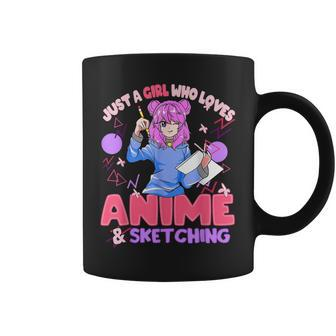 Just A Girl Who Loves Anime And Sketching Drawing Art Gifts Coffee Mug - Thegiftio UK