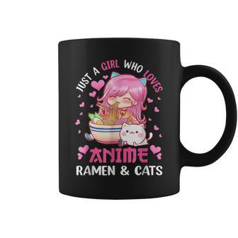 Just A Girl Who Loves Anime Ramen And Cats Kawaii Japanese Coffee Mug - Thegiftio UK