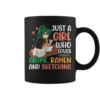 Just A Girl Who Loves Anime Ramen And Sketching Anime Lovers Coffee Mug - Thegiftio UK
