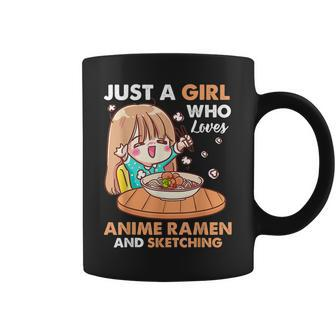 Just A Girl Who Loves Anime Ramen And Sketching Gifts Girls Coffee Mug - Thegiftio UK
