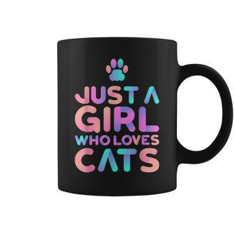Just A Girl Who Loves Cats Cute Cat Lover Coffee Mug - Seseable