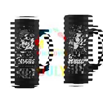 Just A Girl Who Loves Christmas In July Women Girl Beach Coffee Mug - Seseable