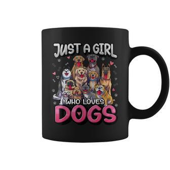 Just A Girl Who Loves Dogs Funny Puppy Dog Lover Girls Coffee Mug - Thegiftio UK