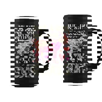 Just A Girl Who Loves Goats Funny Goat Silhouette Coffee Mug - Thegiftio UK