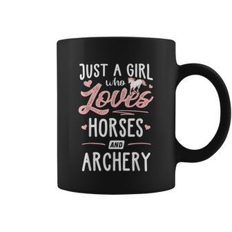 Just A Girl Who Loves Horses And Archery Horse Lover Graphic Design Printed Casual Daily Basic Coffee Mug - Thegiftio UK