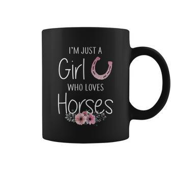 Just A Girl Who Loves Horses Horse Gifts For Girls Cute Graphic Design Printed Casual Daily Basic Coffee Mug - Thegiftio UK