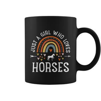 Just A Girl Who Loves Horses Rainbow Gifts For Horse Lover Graphic Design Printed Casual Daily Basic Coffee Mug - Thegiftio UK