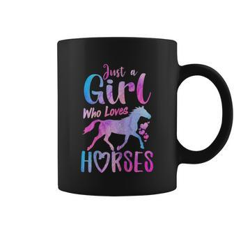 Just A Girl Who Loves Horses Riding Cute Horse Girls Women Graphic Design Printed Casual Daily Basic Coffee Mug - Thegiftio UK
