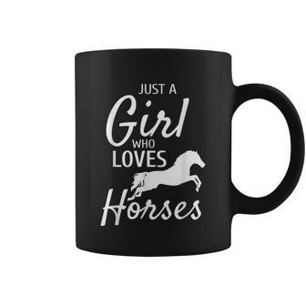 Just A Girl Who Loves Horses Riding Gifts Girls Horse Graphic Design Printed Casual Daily Basic Coffee Mug - Thegiftio UK
