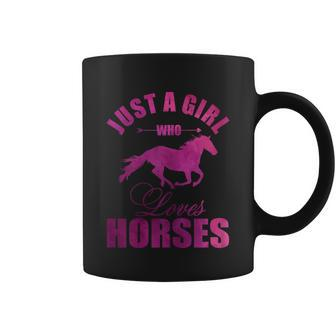 Just A Girl Who Loves Horses Watercolor Horse Graphic Design Printed Casual Daily Basic Coffee Mug - Thegiftio UK