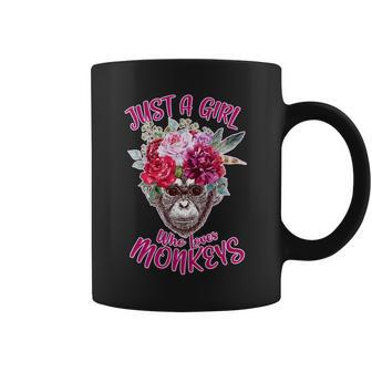 Just A Girl Who Loves Monkeys Cute Graphic Design Printed Casual Daily Basic Coffee Mug - Thegiftio UK