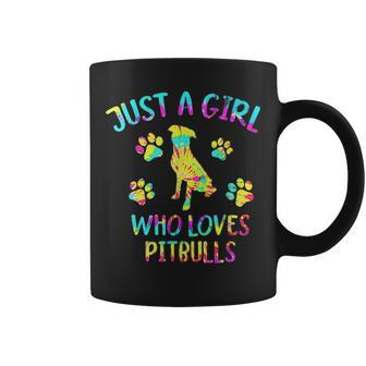 Just A Girl Who Loves Pitbulls Cute Pitbull Bully Owner Coffee Mug - Thegiftio UK