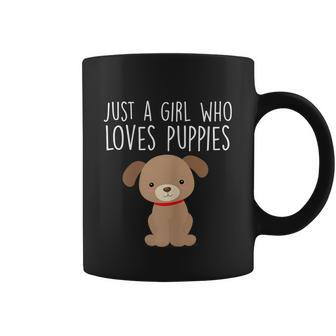 Just A Girl Who Loves Puppies Cute Dog Lover Tee Graphic Design Printed Casual Daily Basic Coffee Mug - Thegiftio UK