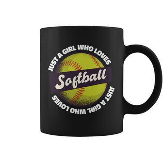 Just A Girl Who Loves Softball Coffee Mug - Monsterry