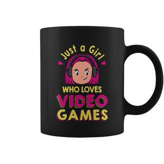 Just A Girl Who Loves Video Games Funny Video Gamer Tshirt Coffee Mug - Monsterry UK