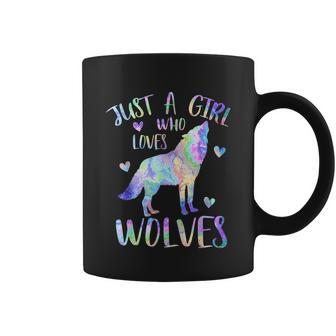Just A Girl Who Loves Wolves Cute Wolf Lover Teen Girls Graphic Design Printed Casual Daily Basic Coffee Mug - Thegiftio UK