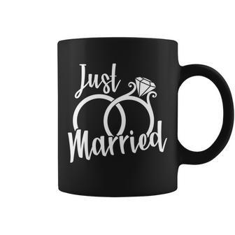 Just Married Ring Logo Coffee Mug - Monsterry